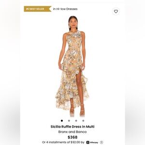 Bronx and Banco Sicilia Ruffle Dress in Gold and White